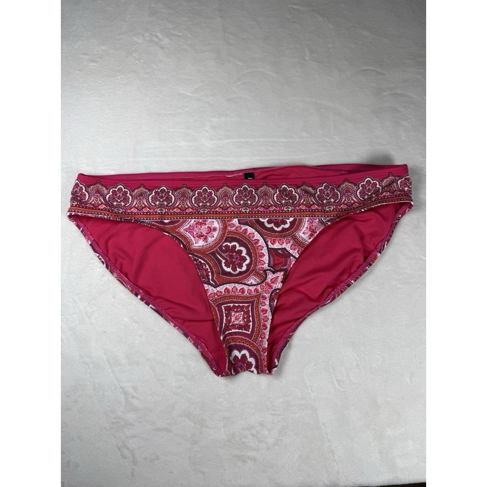 Lauren Ralph Lauren Paisley Bikini Bottom Pink Swim Bottom Women's L EUC